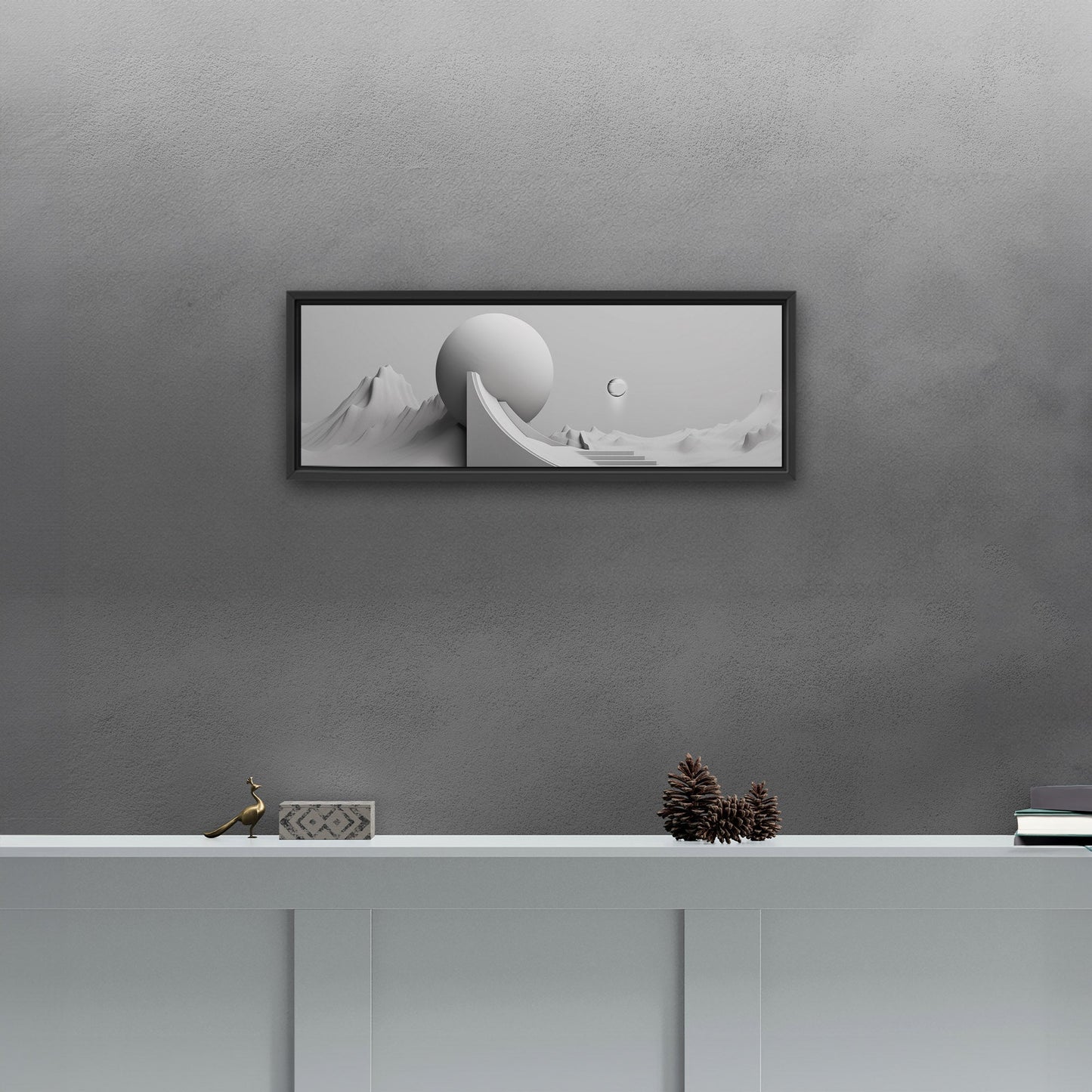 Minimal Monochrome Abstract Digital Render -  Sleek Elegance