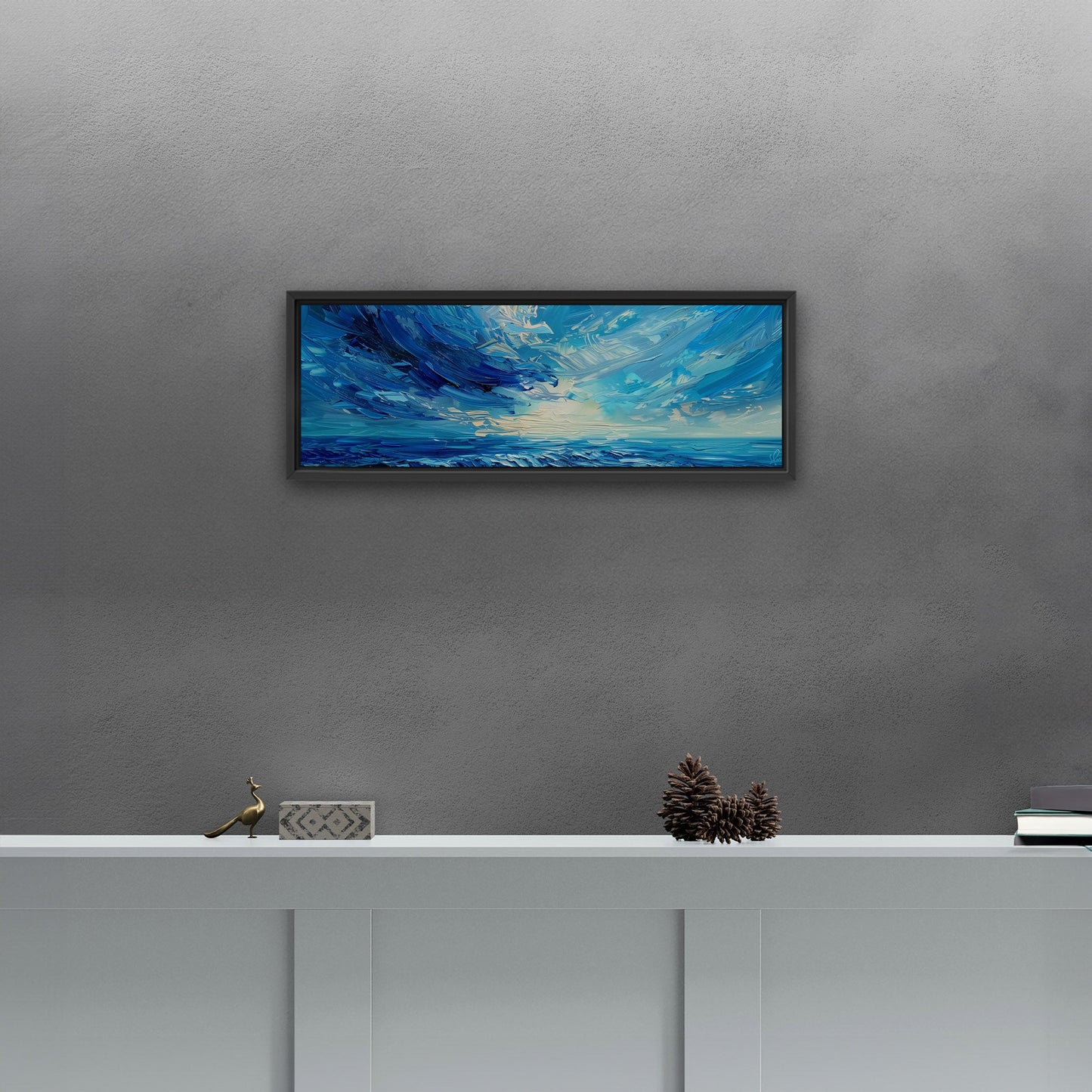 Elevate your space with this mesmerizing - Vibrant Abstract Ocean Brushstroke Art