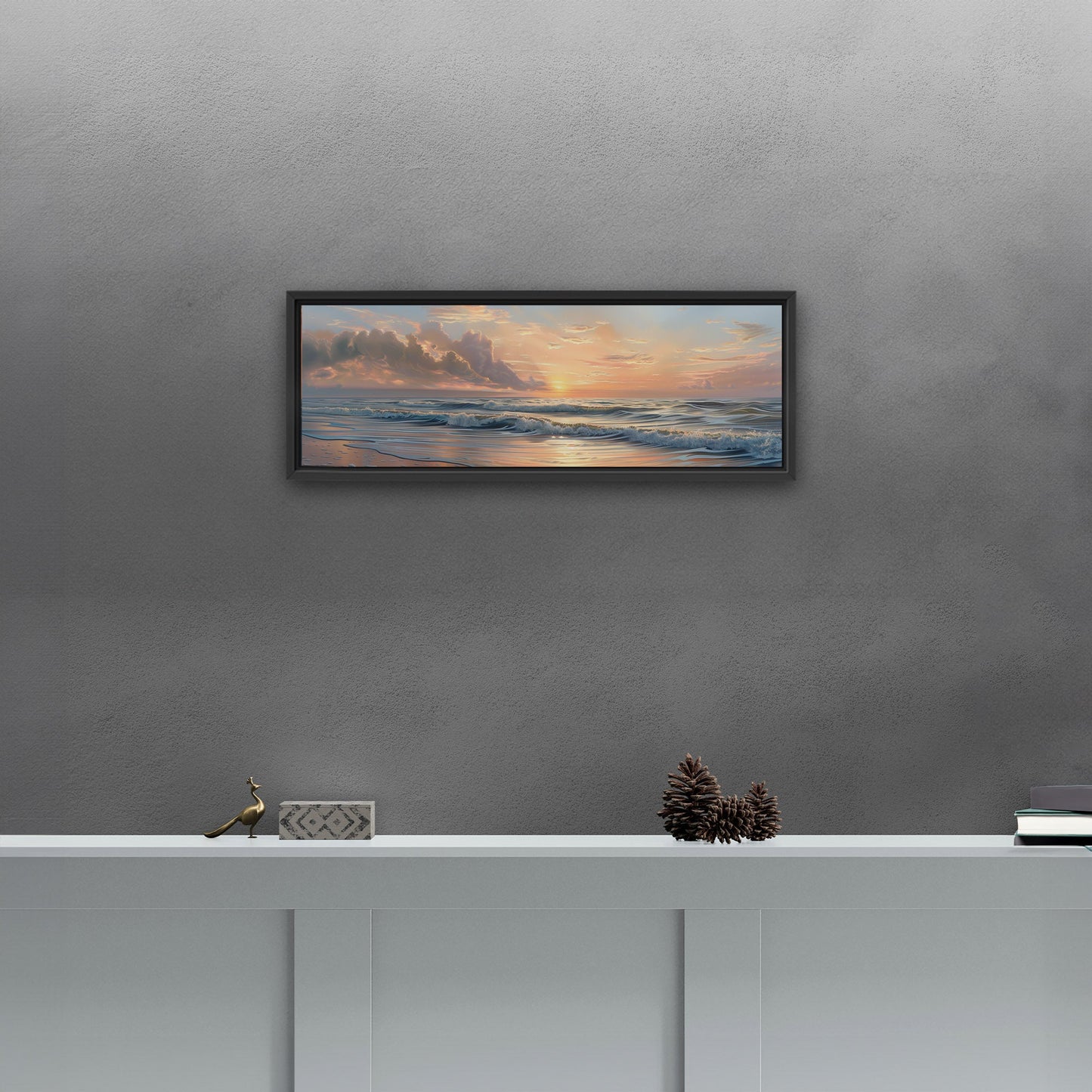 Coastal sunset serenity, pastel colors - Tranquil Reflections in Paradise