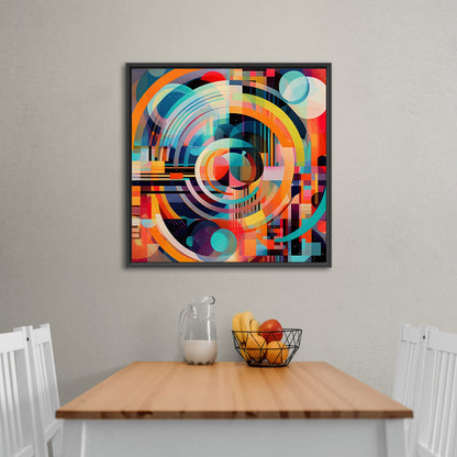 Colorful Geometric Abstract Painting - Electric Dreams in Technicolor