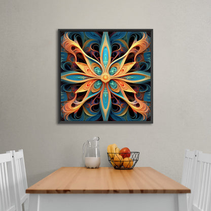 3D fractal symmetrical abstract painting - Enigmatic Recursive Symphony