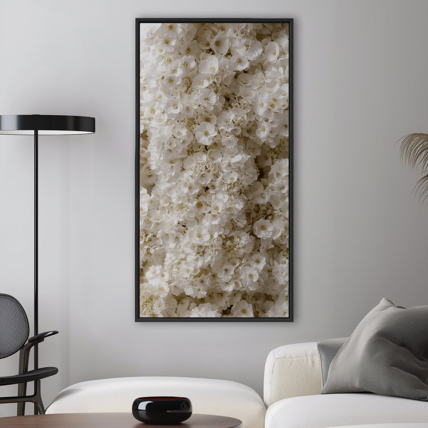 Photorealistic White Wildflower Top-down Texture - White Floral Abundance