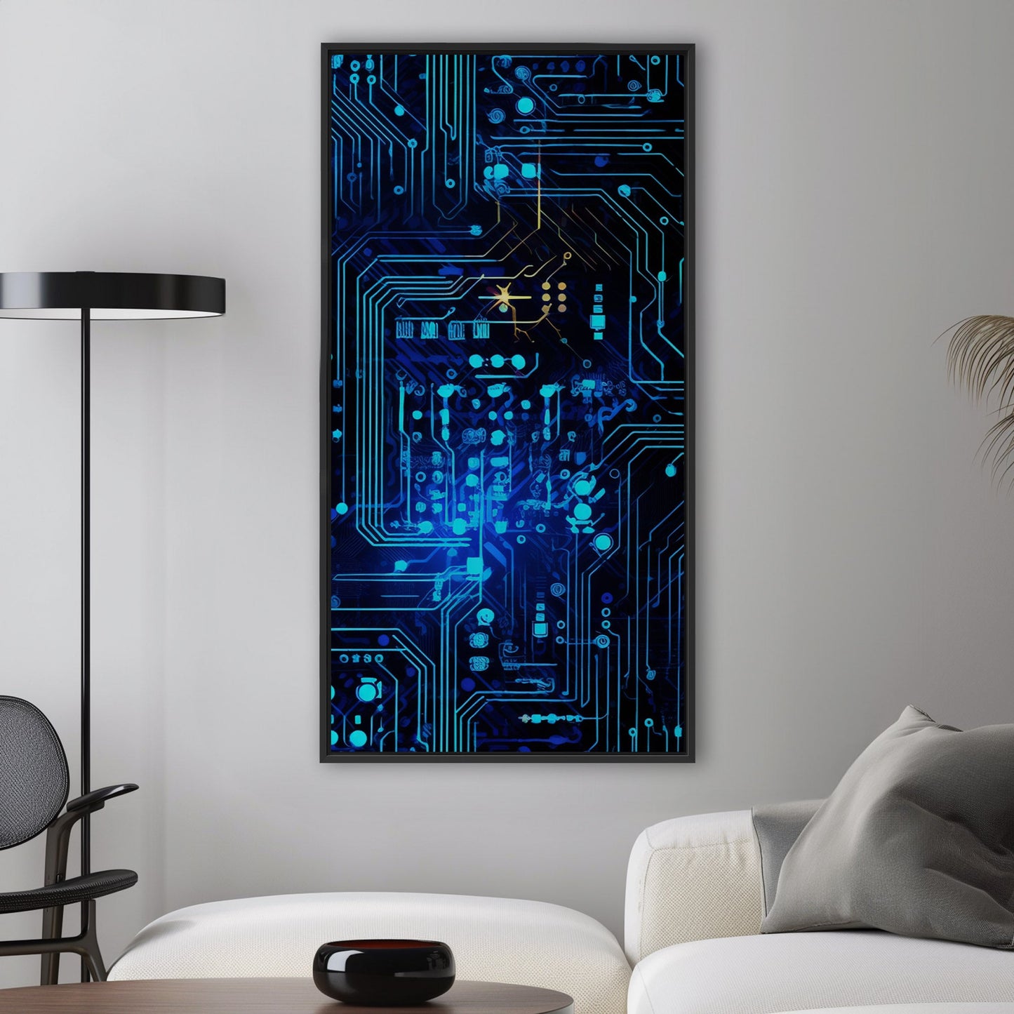 Impressionistic Circuit Board Painting - Electric Binary Dreams