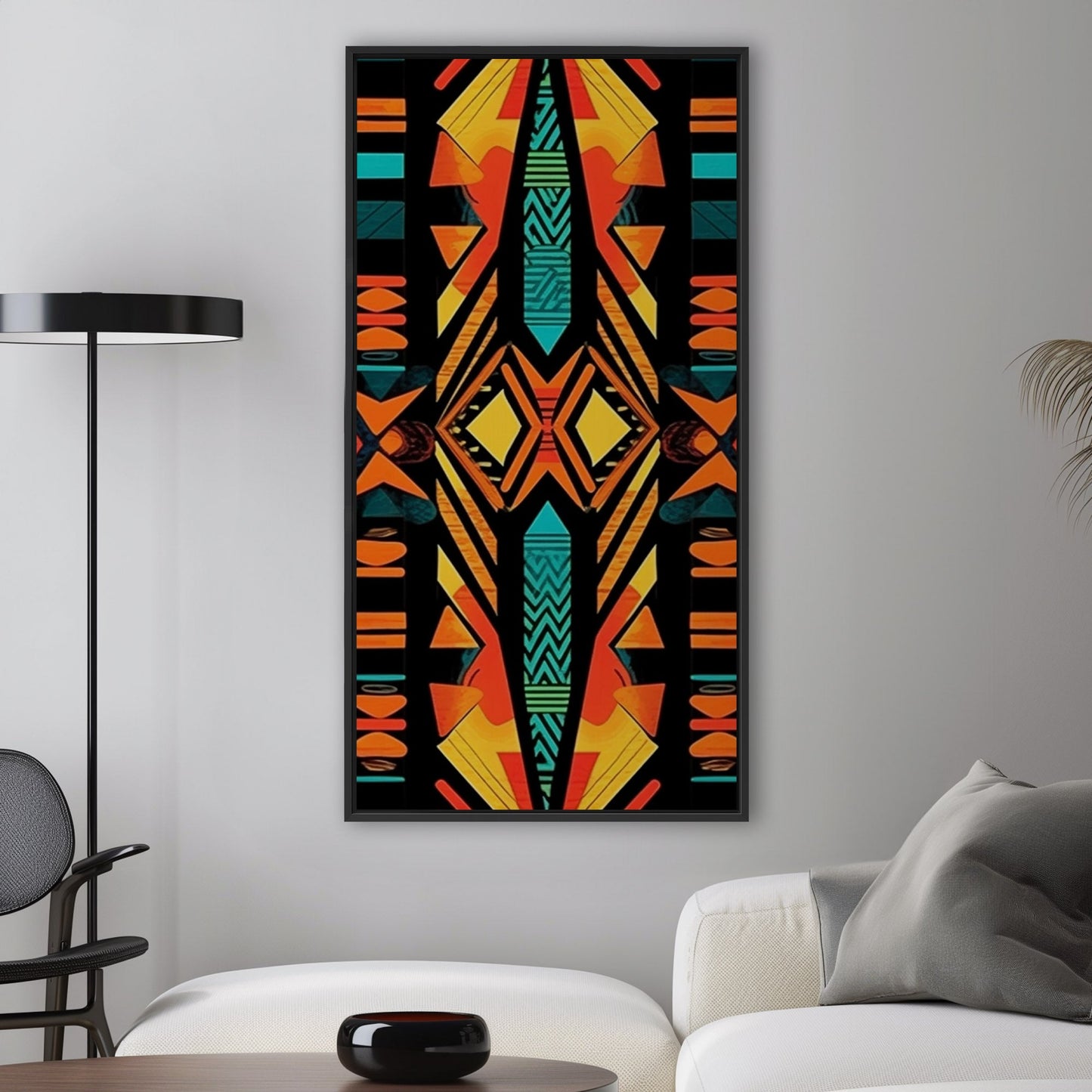 Tribal African Symmetrical Abstract Painting - Tribal Rhythms: Modern Color Explosion