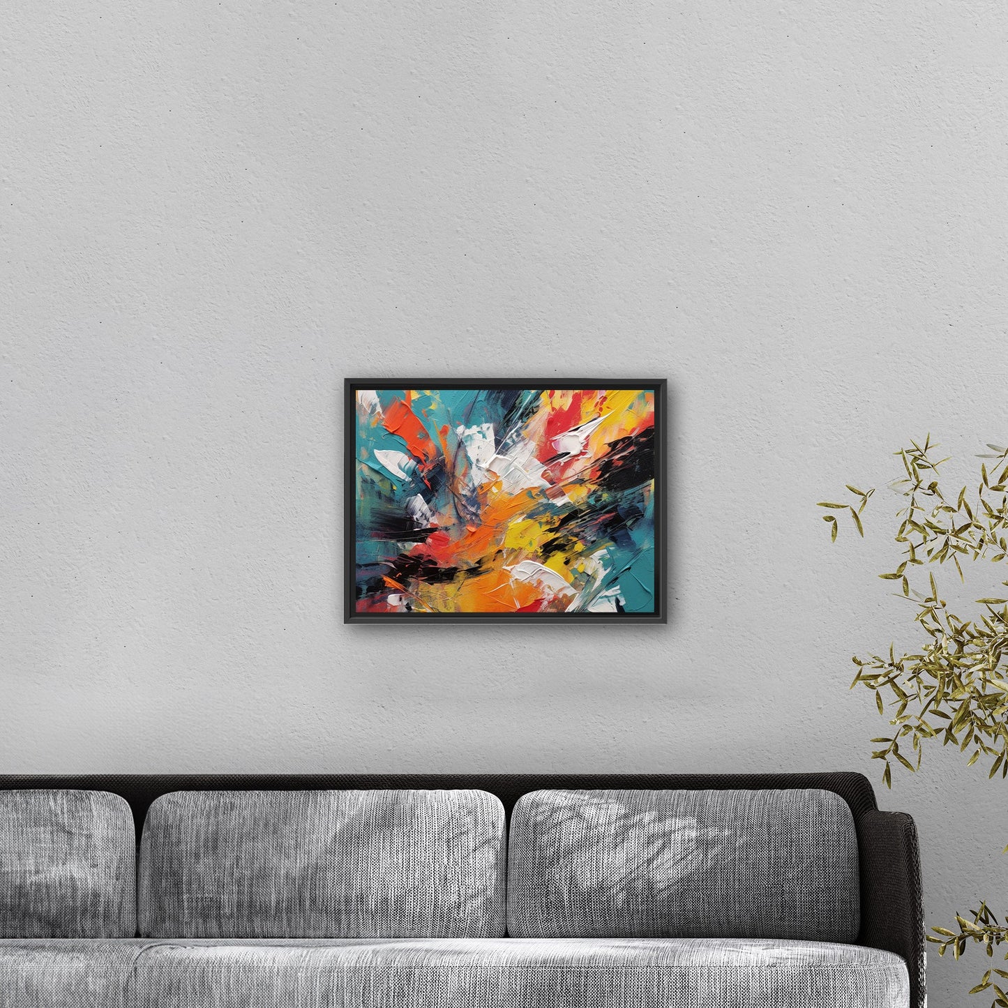 Abstract Oil Painting in Bright Colors - Vivid Burst of Abstract Energy