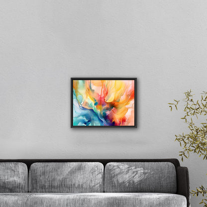 Watercolor Vibrant Multicolor Abstract - Flowing Color Symphony