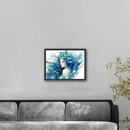 Description: High-quality ethereal watercolor mermaid art - Enchanting Mystical Mermaid