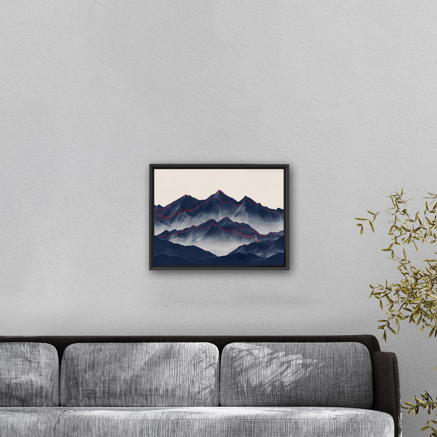 Electric Minimalist Mountain Range - Ethereal Serenity