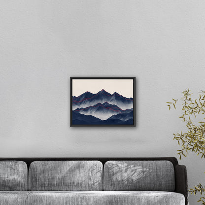 Electric Minimalist Mountain Range - Ethereal Serenity