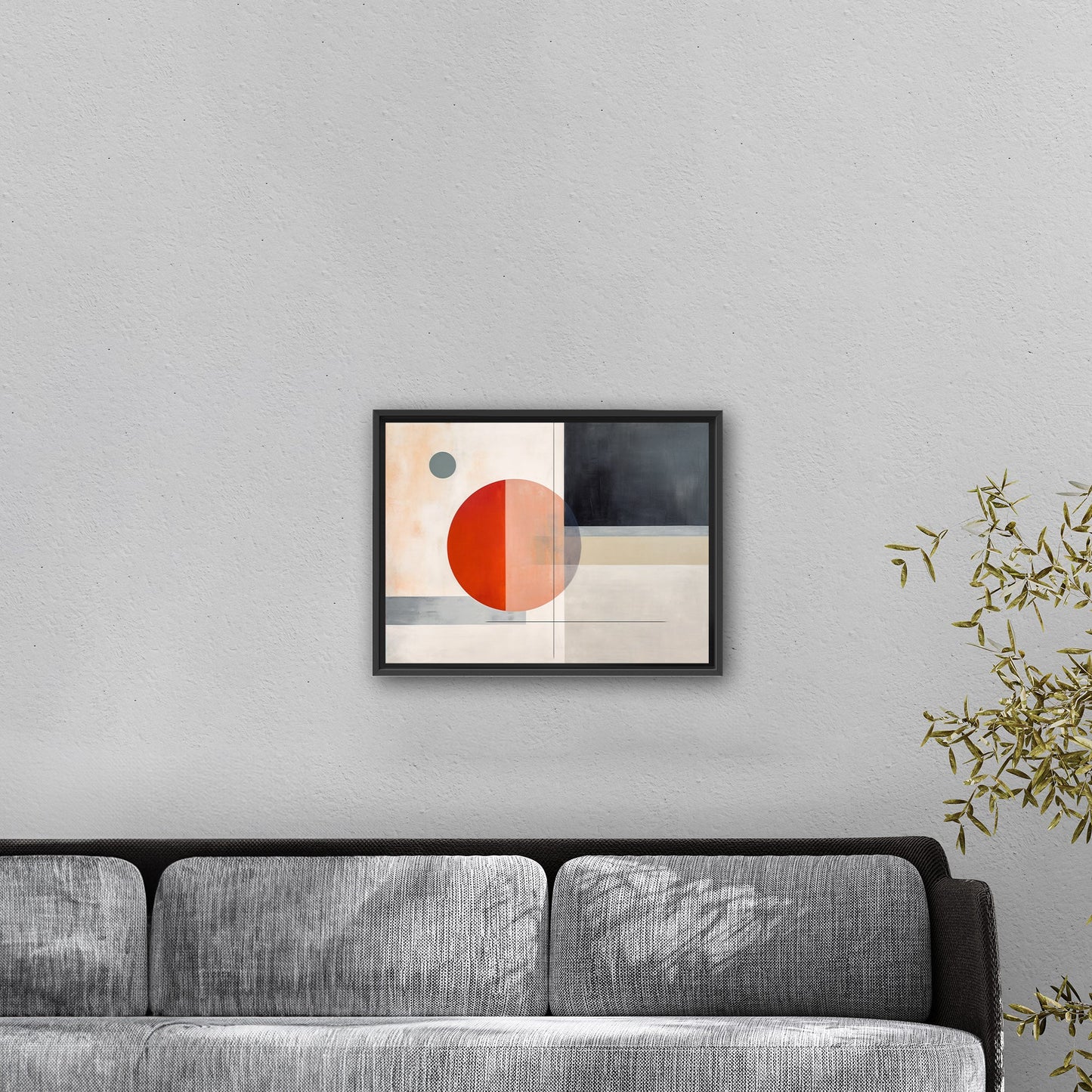 Geometric Minimal Abstract Shapes in Black, White and Red - Ethereal Whispers