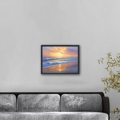 Tranquil coastal sunset - Golden Horizon