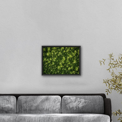 Stunning wall art with lush greens and tiny wildflowers - Enchanted Oasis