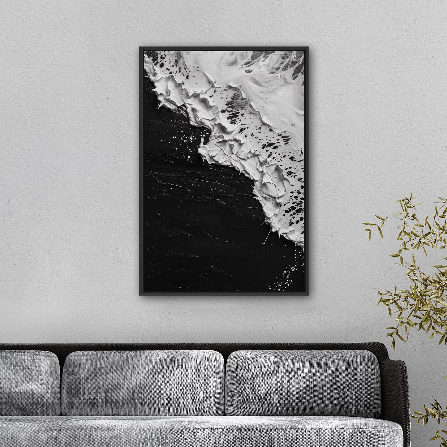 Abstract ocean wave oil painting - Serene Seabed