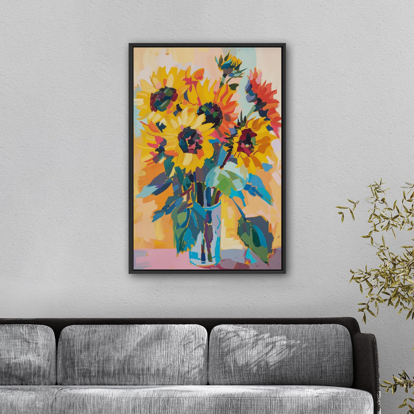 Vibrant sunflower masterpiece - Artistic Serenity