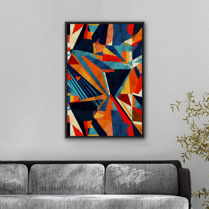 Bold, abstract wall art with geometric shapes and vibrant colors - Transformative Abstraction