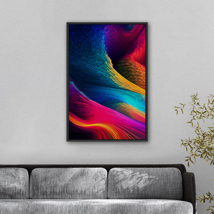 Colorful Digital Art Render - Electric Rainbow Ripples