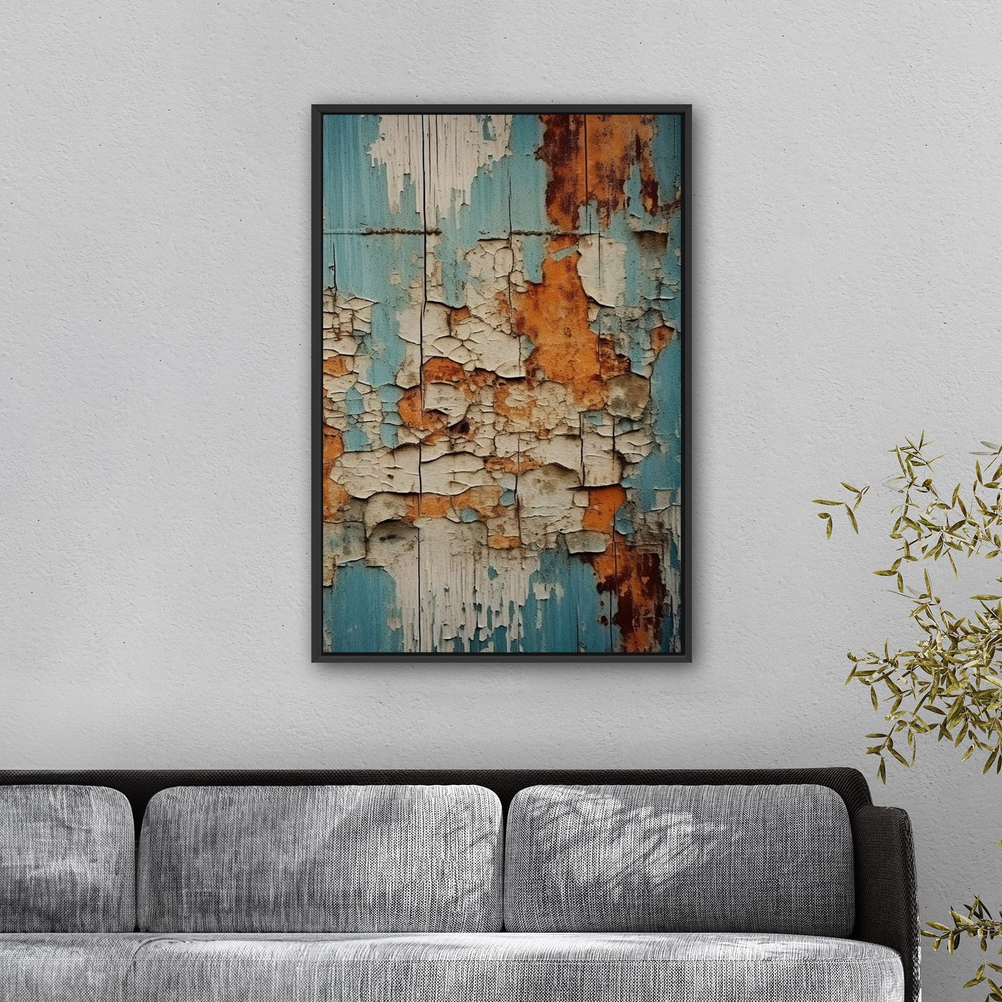 Textured Abstract Vintage Wall Art - Weathered Elegance