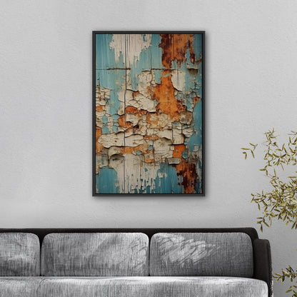 Textured Abstract Vintage Wall Art - Weathered Elegance