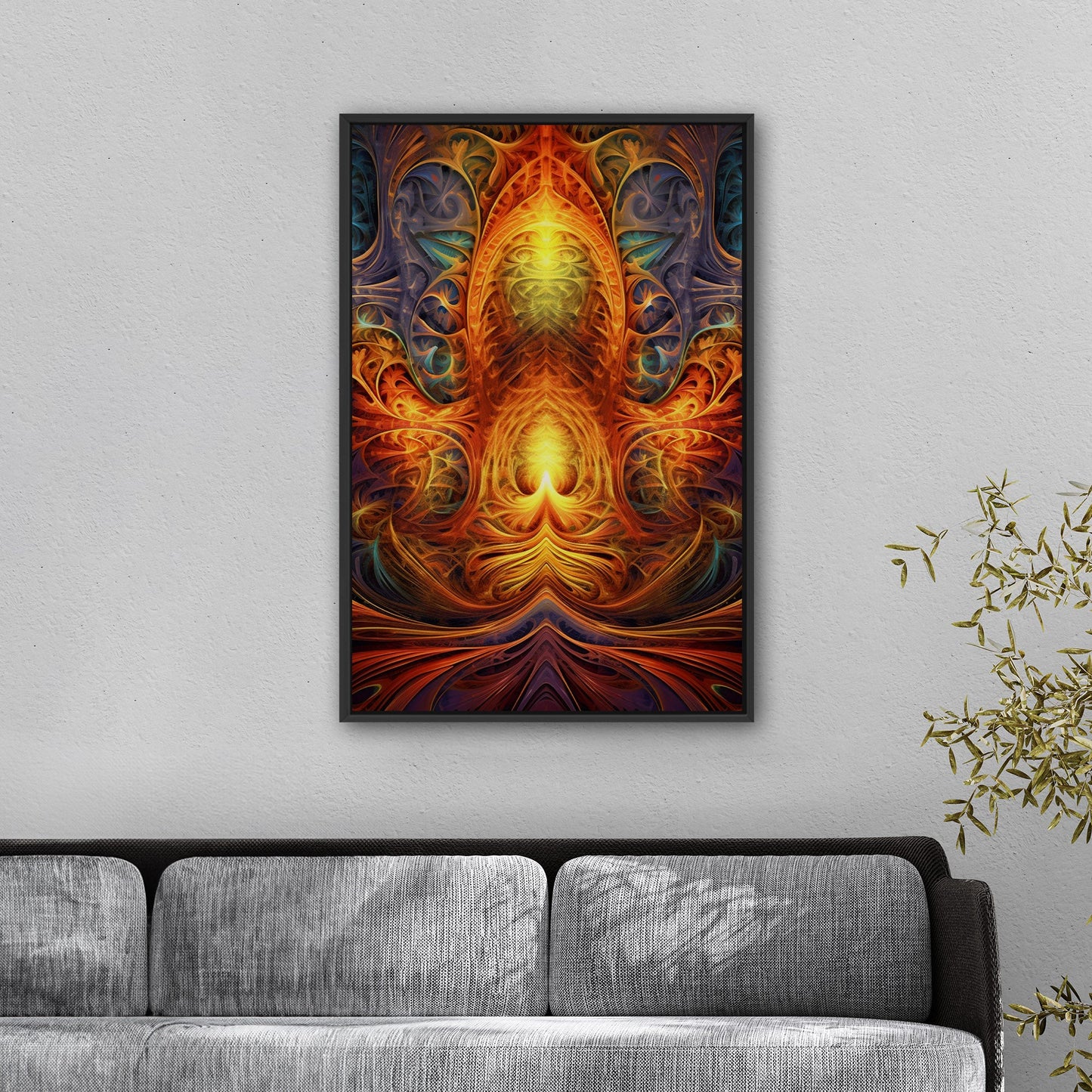 Symmetrical Fractal Painting - Vibrant Infinite Complexity