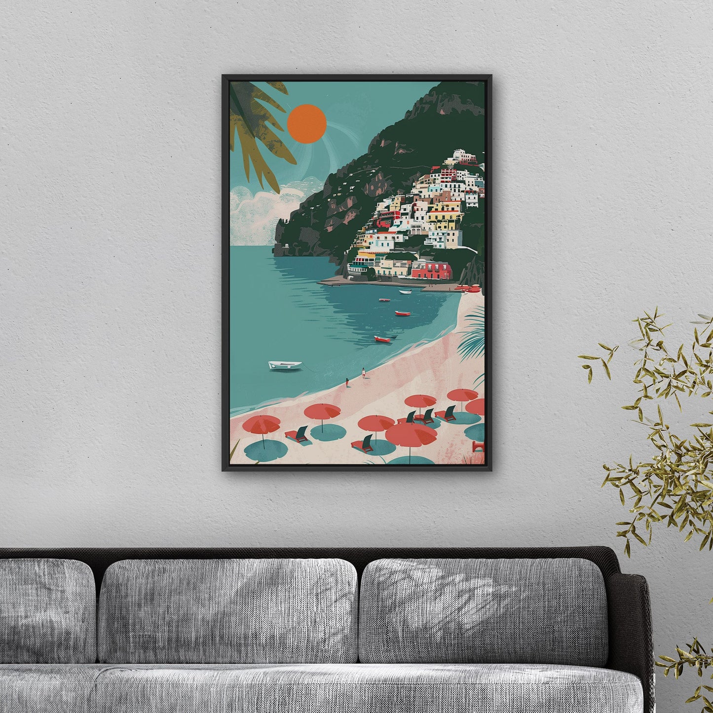 Sunny Amalfi Coast Day Art - Mediterranean Tranquility