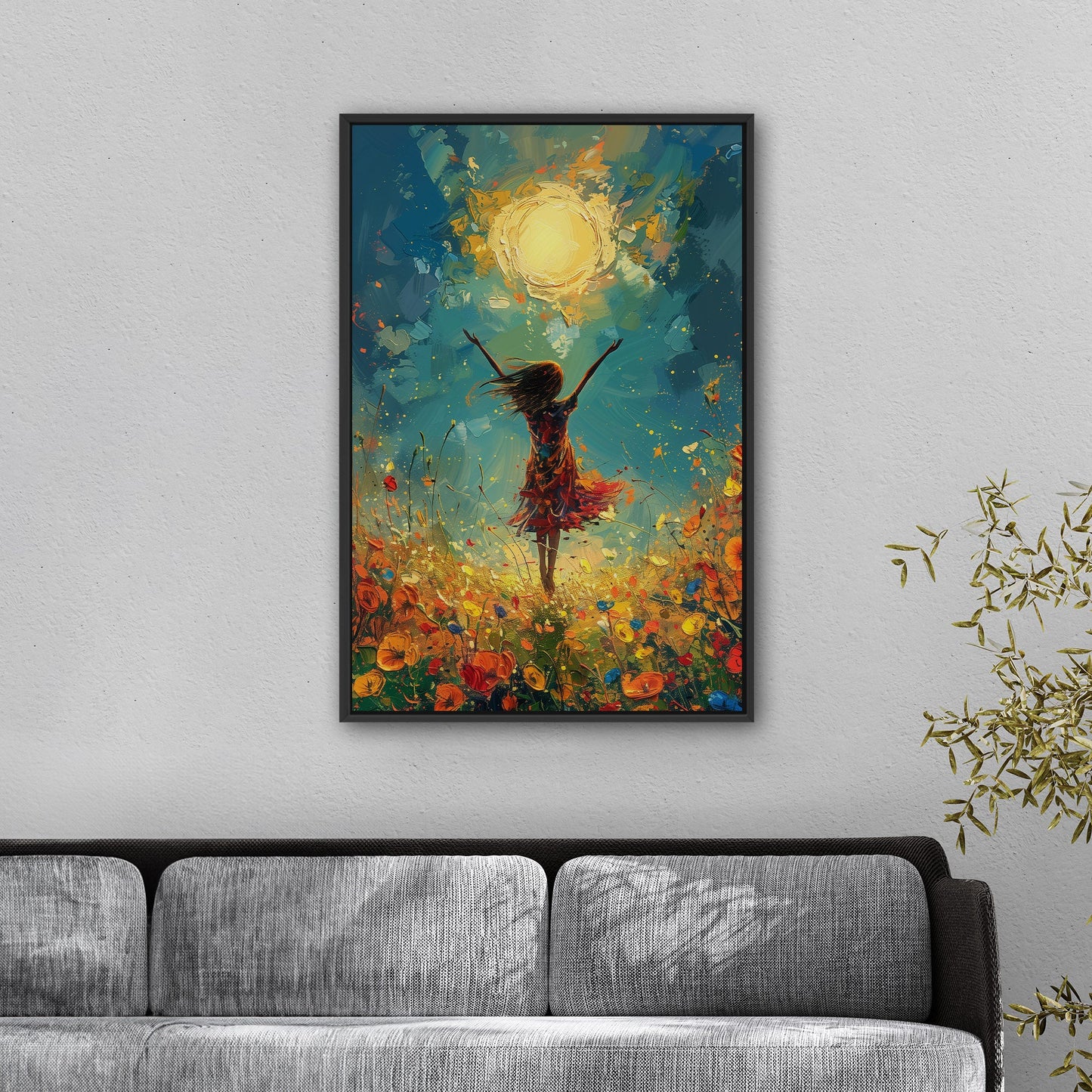 Vibrant, uplifting, energetic art for a lively Living Room - Joyful Dance