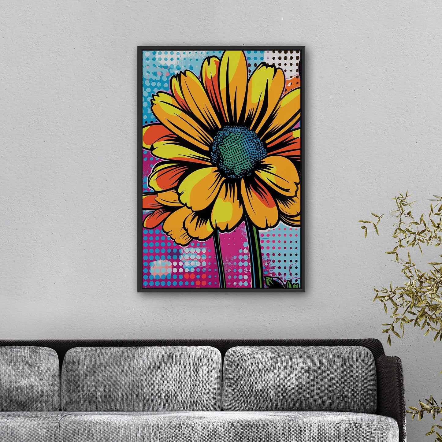 Vibrant Floral Pop Art -  Whimsical Floral Delight