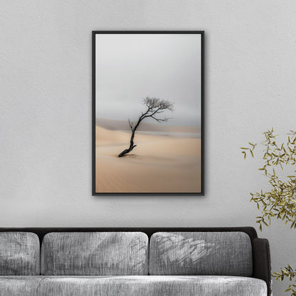 Solitary Photorealistic Tree in the Desert - Skeleton on the Desert Coast