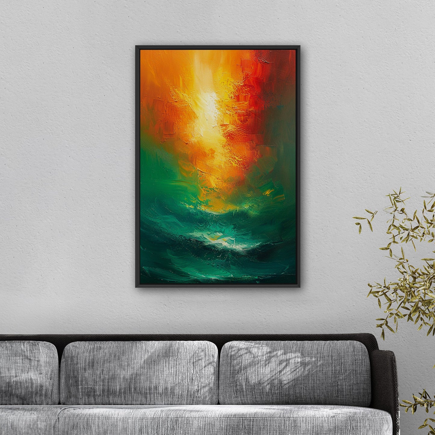 Captivating abstract oil painting incorporating vibrant colors - Harmony of Colors