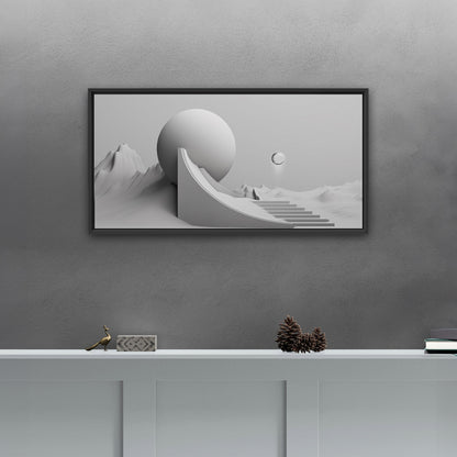 Minimal Monochrome Abstract Digital Render -  Sleek Elegance