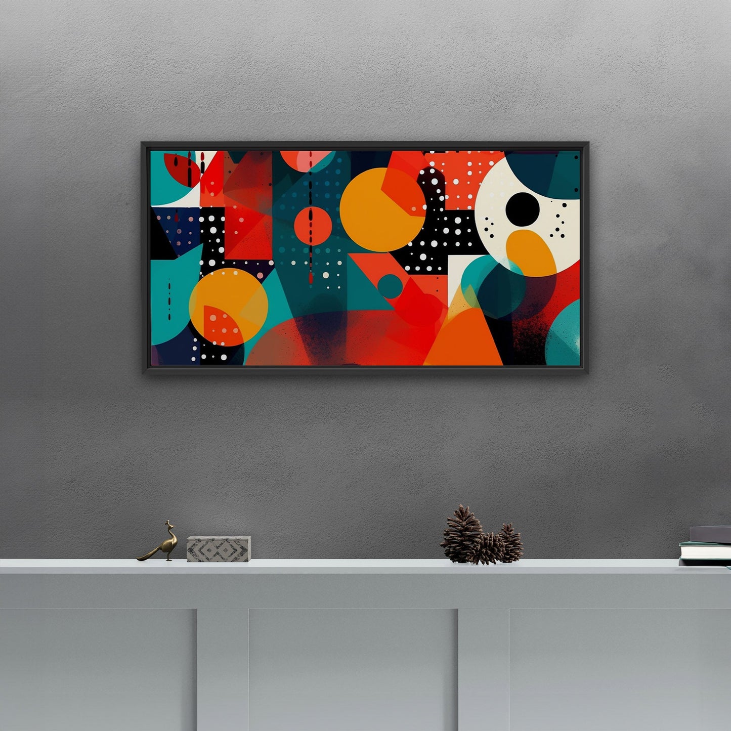 Colorful geometric abstract painting - Geometric Marvel