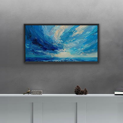 Elevate your space with this mesmerizing - Vibrant Abstract Ocean Brushstroke Art