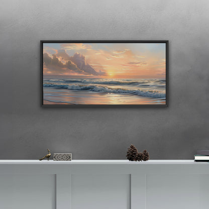 Coastal sunset serenity, pastel colors - Tranquil Reflections in Paradise