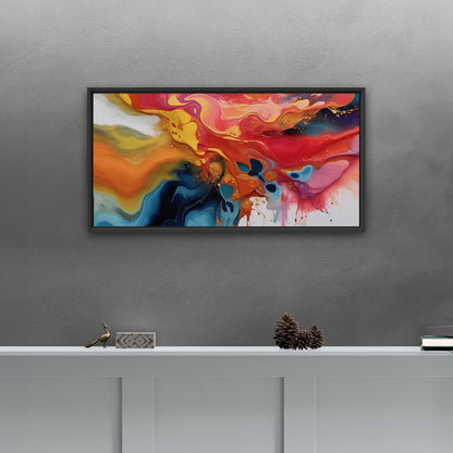 Vibrant Multicolor Oil Paint Abstract - Fluidity in Vibrant Color