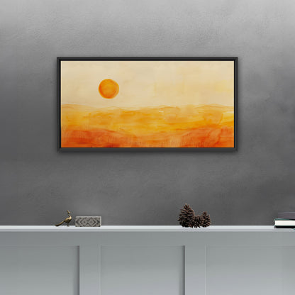 Tranquil desert vista in watercolor - Sunset Serenity