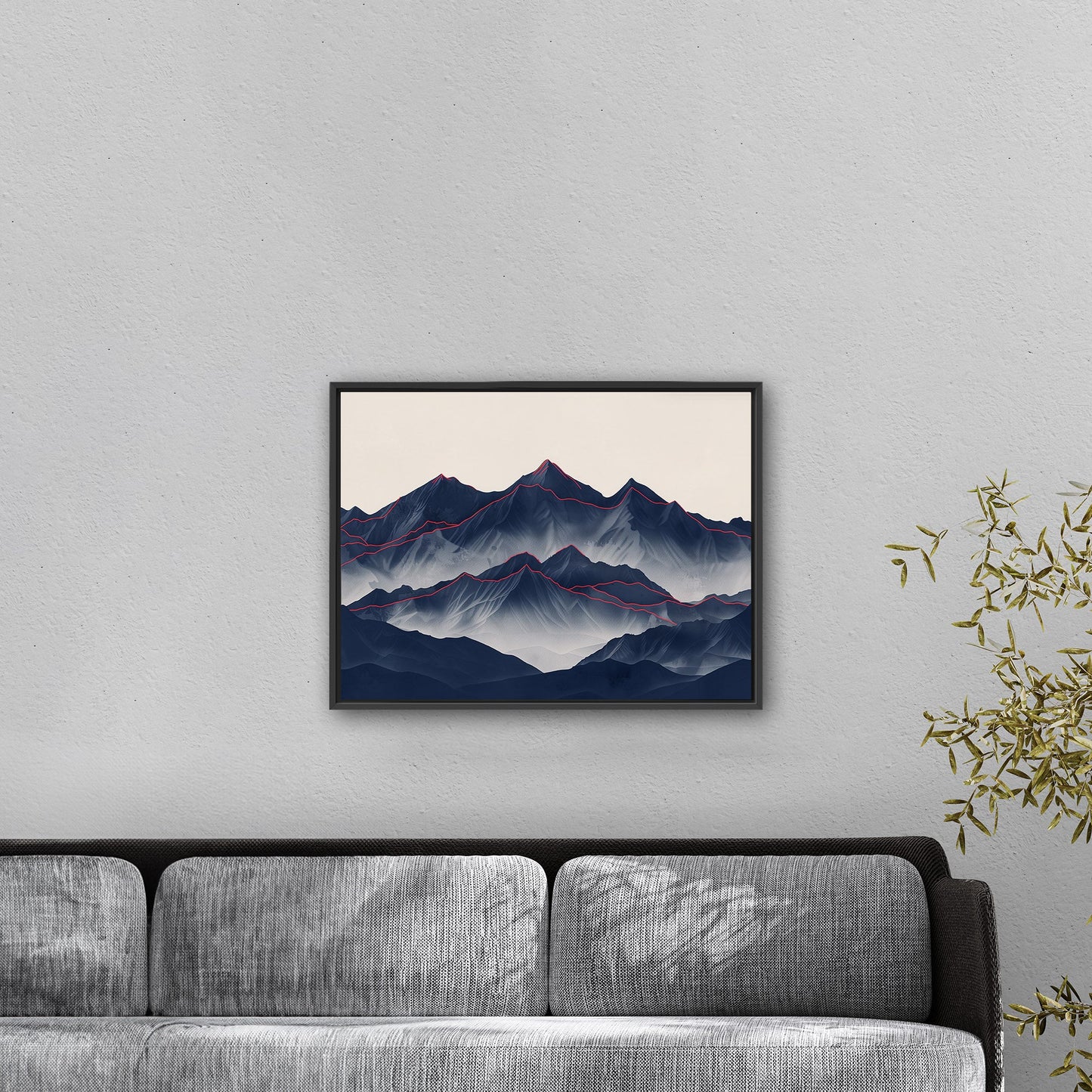 Electric Minimalist Mountain Range - Ethereal Serenity