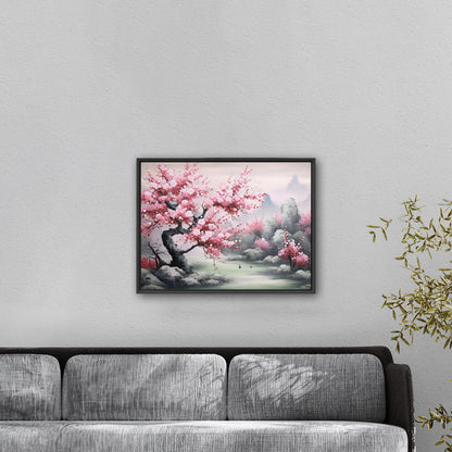 Asian Watercolor Botanical - Cherry Blossom Serenity