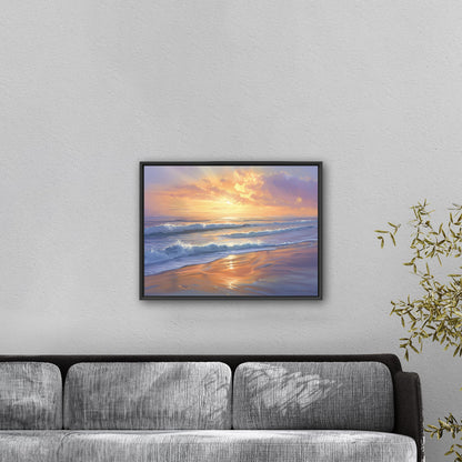 Tranquil coastal sunset - Golden Horizon