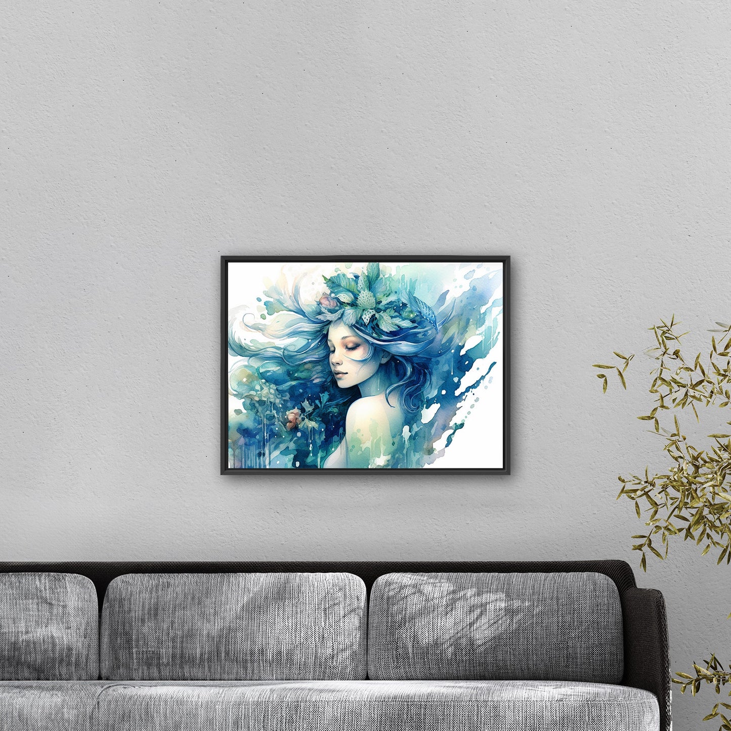 Description: High-quality ethereal watercolor mermaid art - Enchanting Mystical Mermaid