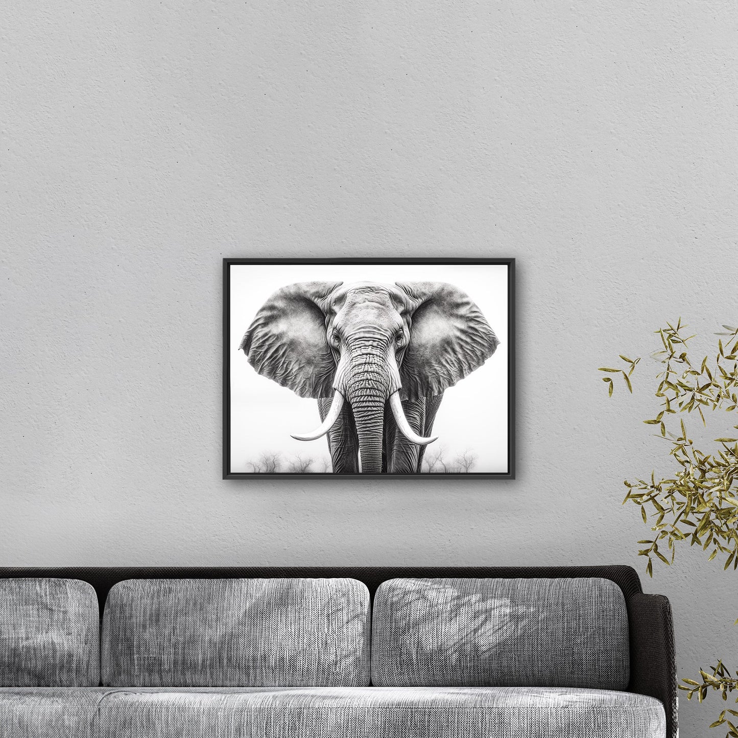 Majestic black and white elephant, regal elegance - Ethereal Majesty