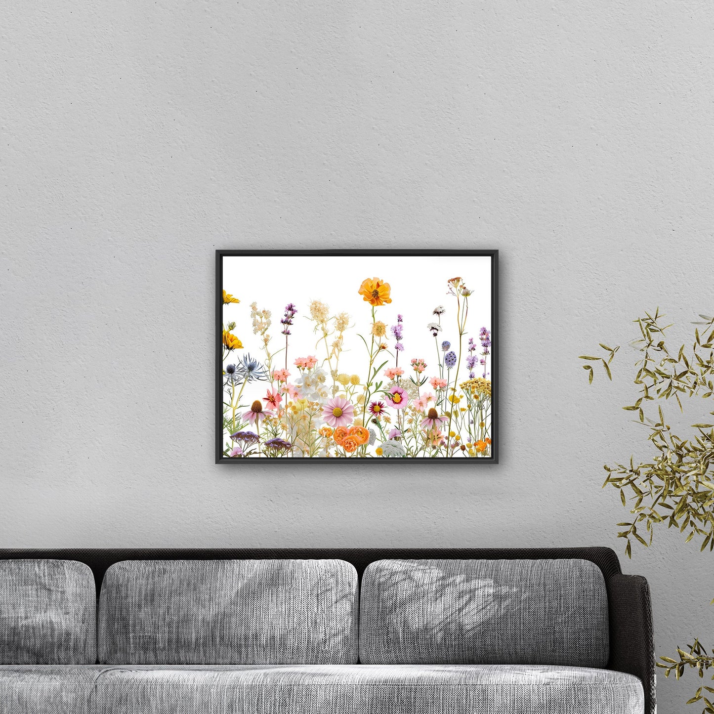 Whimsical Watercolor Wildflowers on White Background - Bright Flower Life