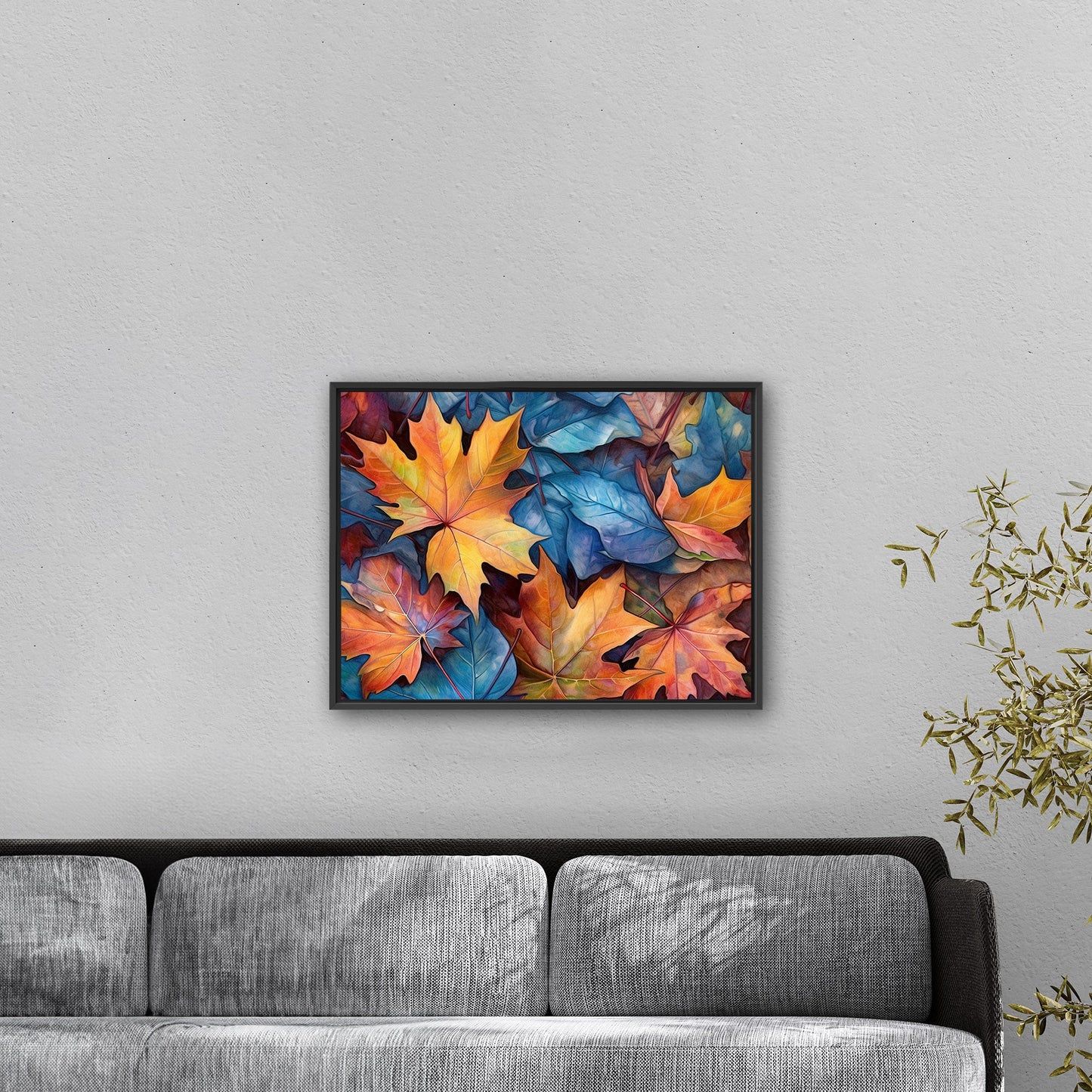 Autumn Leaves Closeup Painting - Colorful Autumn Foliage Delight