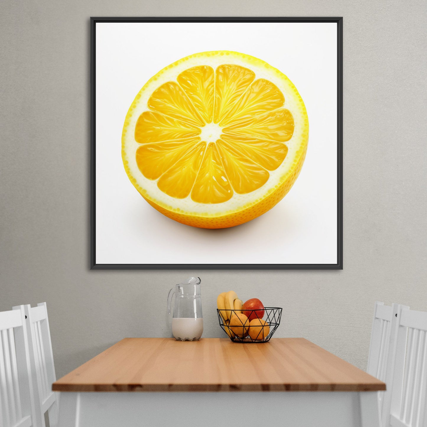 Still Life of a Lemon on White Background - Zesty Summer Citrus Slice