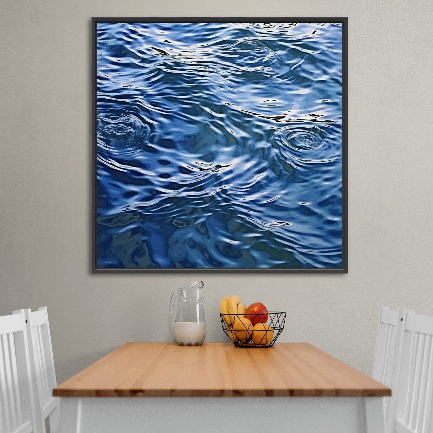 Tranquil blue water ripples in cubist masterpiece - Serene Dimensions