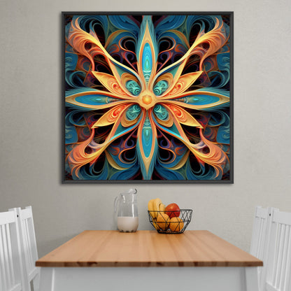 3D fractal symmetrical abstract painting - Enigmatic Recursive Symphony