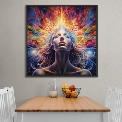 Surreal Psychedelic Portrait of an Enlightened Woman - Cosmic Journey