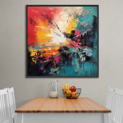 Abstract office decor with vibrant brushstrokes - Energy Explosion