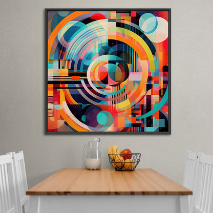 Colorful Geometric Abstract Painting - Electric Dreams in Technicolor