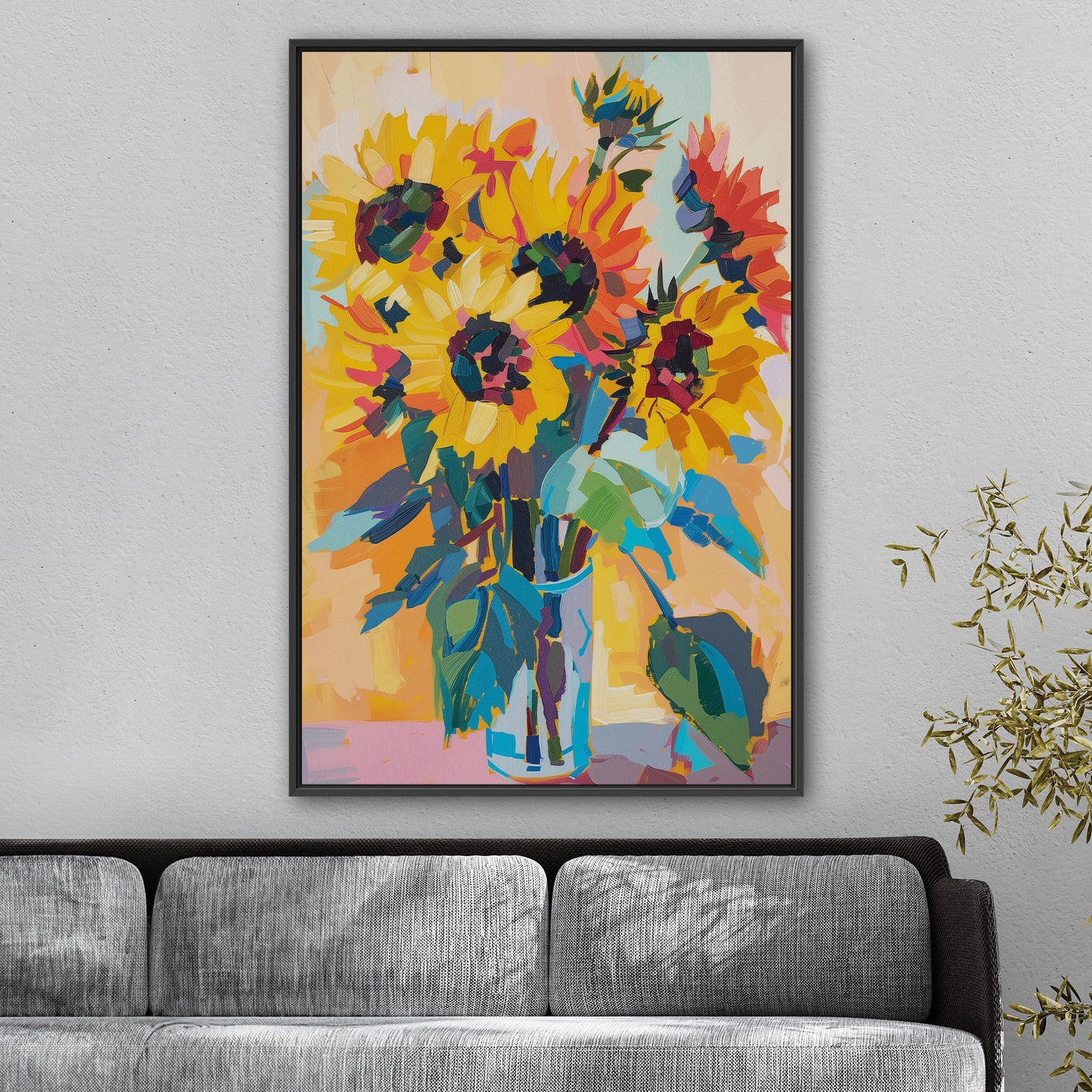 Vibrant sunflower masterpiece - Artistic Serenity