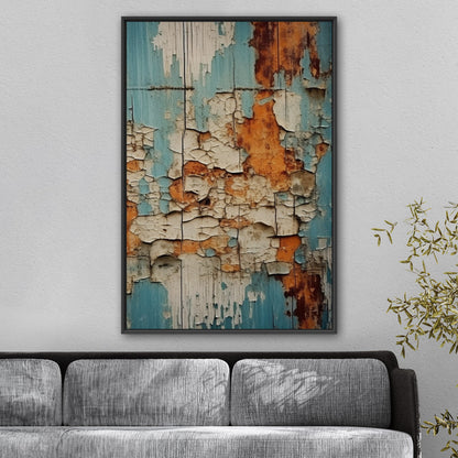 Textured Abstract Vintage Wall Art - Weathered Elegance