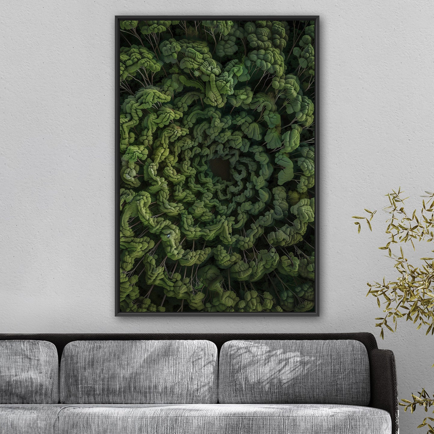 Forest brain intertwined with mesmerizing patterns - Enigmatic Emerald Mandala